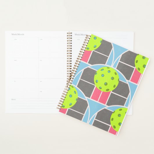 Moderne Pickleball-planner met geschulpte rand Planner (Display)