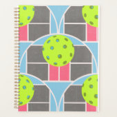 Moderne Pickleball-planner met geschulpte rand Planner (Voorkant)