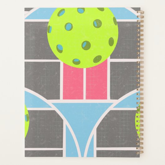 Moderne Pickleball-planner met geschulpte rand Planner (Achterkant)