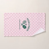 Moderne Pickleball & Prosecco Bachelorette-weekend Handdoek (Handdoek)