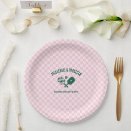 Moderne Pickleball & Prosecco Bachelorette-weekend Papieren Bordje