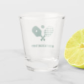 Moderne Pickleball & Prosecco Bachelorette-weekend Shot Glas (Achterkant)