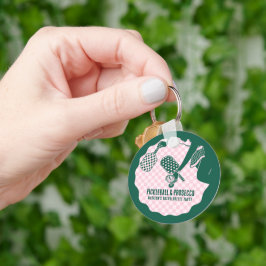Moderne Pickleball & Prosecco Bachelorette-weekend Sleutelhanger