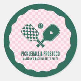 Moderne Pickleball & Prosecco Vrijgezellenweekend Ronde Sticker
