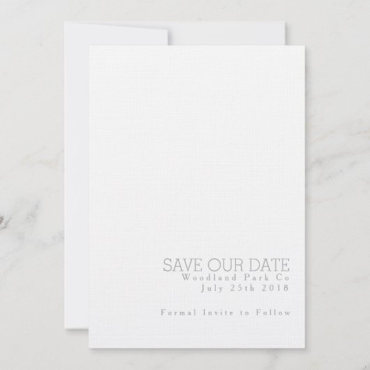 Moderne pijl | De datum opslaan | Foto Bruiloft Save The Date (Achterkant)