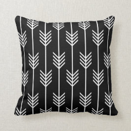 Moderne pijl Fletching Pattern Black and White Kussen