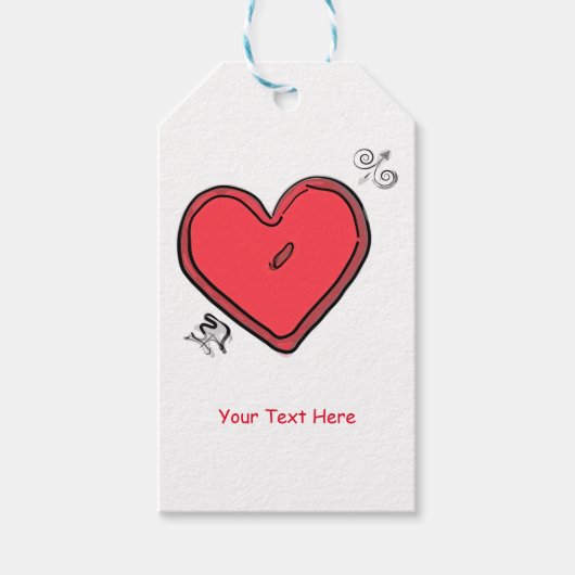 Moderne Pijl & Hart Valentijn Chic Feest Favor Cadeaulabel (Voorkant)