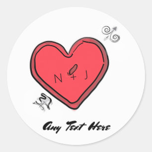 Moderne Pijl & Hart Valentijnsfeest Favor Ronde Sticker