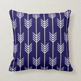 Moderne pijl-vullend patroonkobalt blauw kussen
