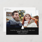 Moderne Pijnboom Paar Foto Kerst Kaart (Voorkant / Achterkant)