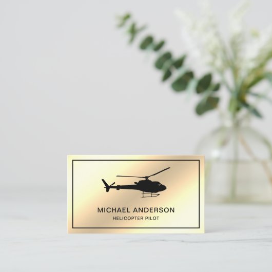 Moderne piloot voor de piloot van Cream Gold Foil Visitekaartje (Staand voorkant)