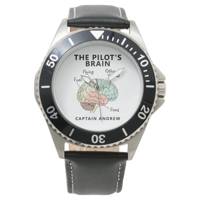 Moderne pilootnaam | Grappige luchtvaartcitaat Horloge (Voorkant)