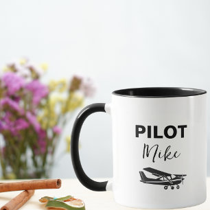 Moderne PILOT Tekst & Vliegtuig, Persoonlijk Cadea Mok