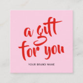 Moderne pin rode script coupon kortingskaart (Voorkant)