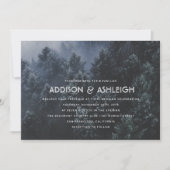 Moderne Pine Tree Forest Wedding Kaart (Voorkant)