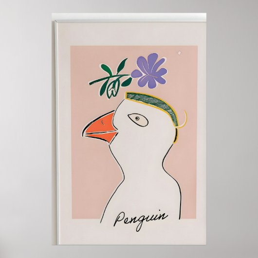 Moderne Pinguïllustratieprint – kinderkamer muur Poster (Voorkant)