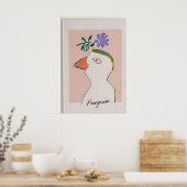 Moderne Pinguïllustratieprint – kinderkamer muur Poster (Keuken)