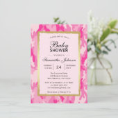 Moderne PINK CAMO Baby Shower Invitations - Meisje Kaart (Staand voorkant)
