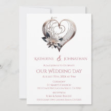 Moderne Pink Heart Wedding