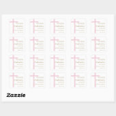 Moderne Pink Kruis Bevestiging Dank U Vierkante Sticker (Vel)
