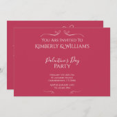Moderne Pink Palentine Day Party Kaart (Voorkant / Achterkant)