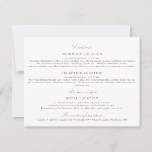 Moderne Pioen Bloemen Bruiloft Info Bijlage kaart (Voorkant)