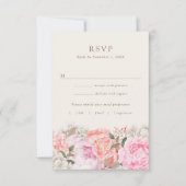 Moderne Pioen RSVP Kaarten Kaartje (Voorkant)