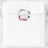 Moderne  Pioen Waterverf Bloemen Vierkante Sticker (Tas)
