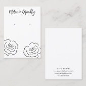 Moderne Pioenen Bloemen Sieraden Oorbel Display Visitekaartje (Voorkant / Achterkant)