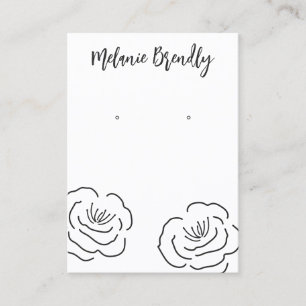 Moderne Pioenen Bloemen Sieraden Oorbel Display Visitekaartje