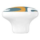 Moderne Piquet minimalistische retro patroon uit h Keramische Knop (Zijkant)