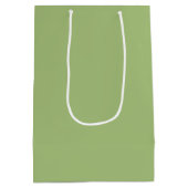 Moderne Pistache Groen Plain Solid Kleur Medium Cadeauzakje (Achterkant)