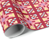 Moderne Pixel Geometrie Abstract Kruis Kunstpatroo Cadeaupapier (Rol Hoek)