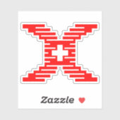 Moderne Pixel Letter X met Medisch Kruis  Sticker (Vel)
