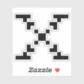 Moderne Pixel Letter X Monogram Sticker (Vel)