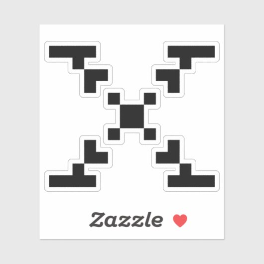 Moderne Pixel Letter X Monogram Sticker (Vel)