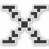 Moderne Pixel Letter X Monogram Sticker (Voorkant)