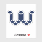 Moderne Pixel W Letter Monogram Sticker (Vel)
