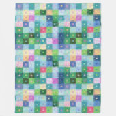 Moderne pixelblokkleurenvierkantjes voor patchwork fleece deken (Voorkant)
