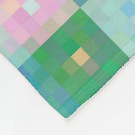 Moderne pixelblokkleurenvierkantjes voor patchwork fleece deken (Hoek)