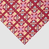 Moderne Pixelgeometrie Abstract Kruis Kunstpatroon Tissuepapier (Detail)