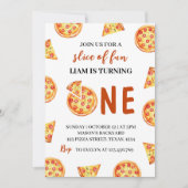 Moderne Pizza Eerste Verjaardag Uitnodiging (Voorkant)