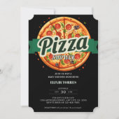 Moderne Pizza Feest Baby Shower Kaart (Voorkant)