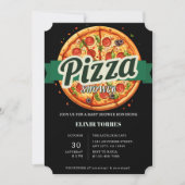 Moderne Pizza Feest Baby Shower Kaart (Voorkant)