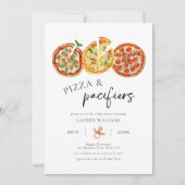Moderne Pizza & Fopspenen Baby Shower Kaart (Voorkant)