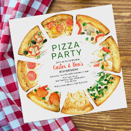 Moderne Pizza Joint Verjaardagsfeestje Kaart