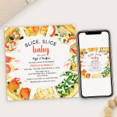 Moderne Pizza Koppels Baby Shower Kaart