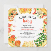 Moderne Pizza Koppels Baby Shower Kaart (Voorkant)