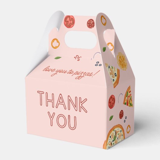 Moderne Pizza Party Dank u Favor Box Bedankdoosjes (Achterkant)