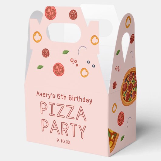 Moderne Pizza Party Dank u Favor Box Bedankdoosjes (Geopend)